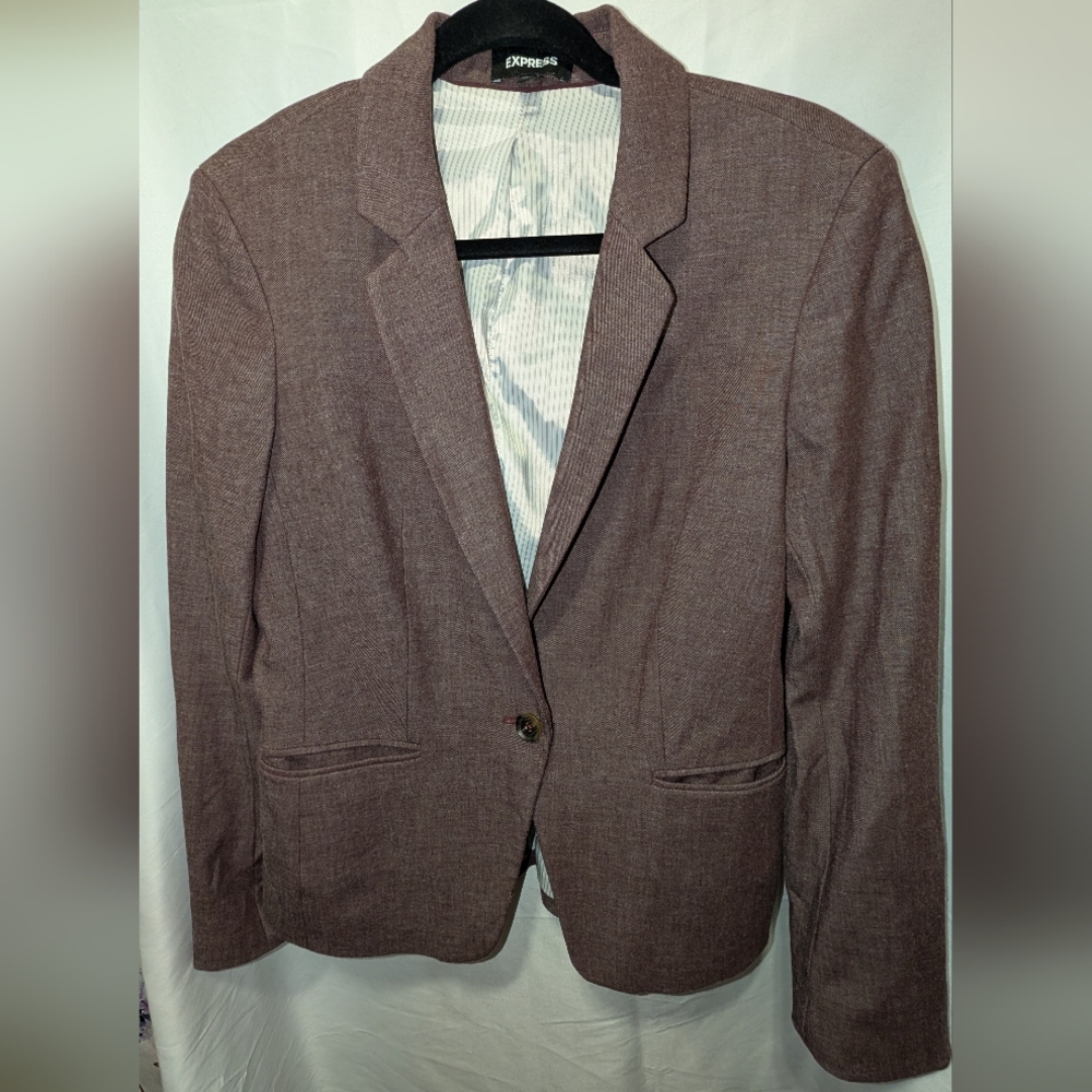 EXPRESS Light Purple and Brown Blazer EUC